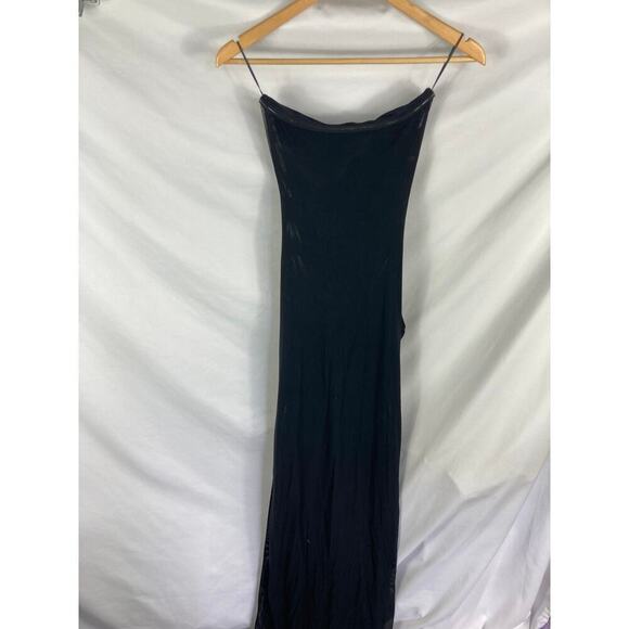 NWT Naked Wardrobe Strapless Shirred Sheer Mesh Body-Con Dress Small - Picture 6 of 7